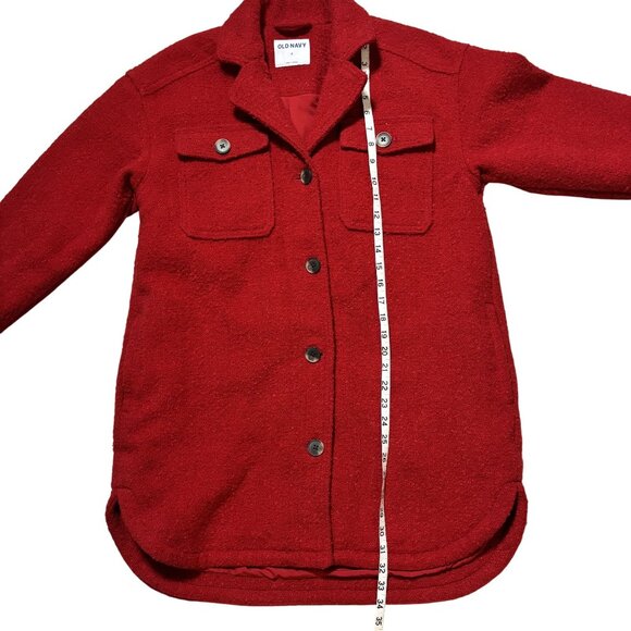 Old Navy Womens Red Wool-Blend Button-Up Shacket Size S Outdoor wear - Picture 8 of 9